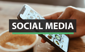 Social Media Marketing with iPhone background