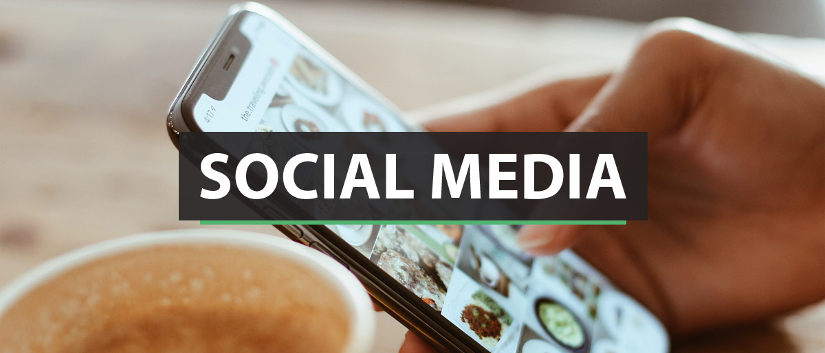 Social Media Marketing with iPhone background